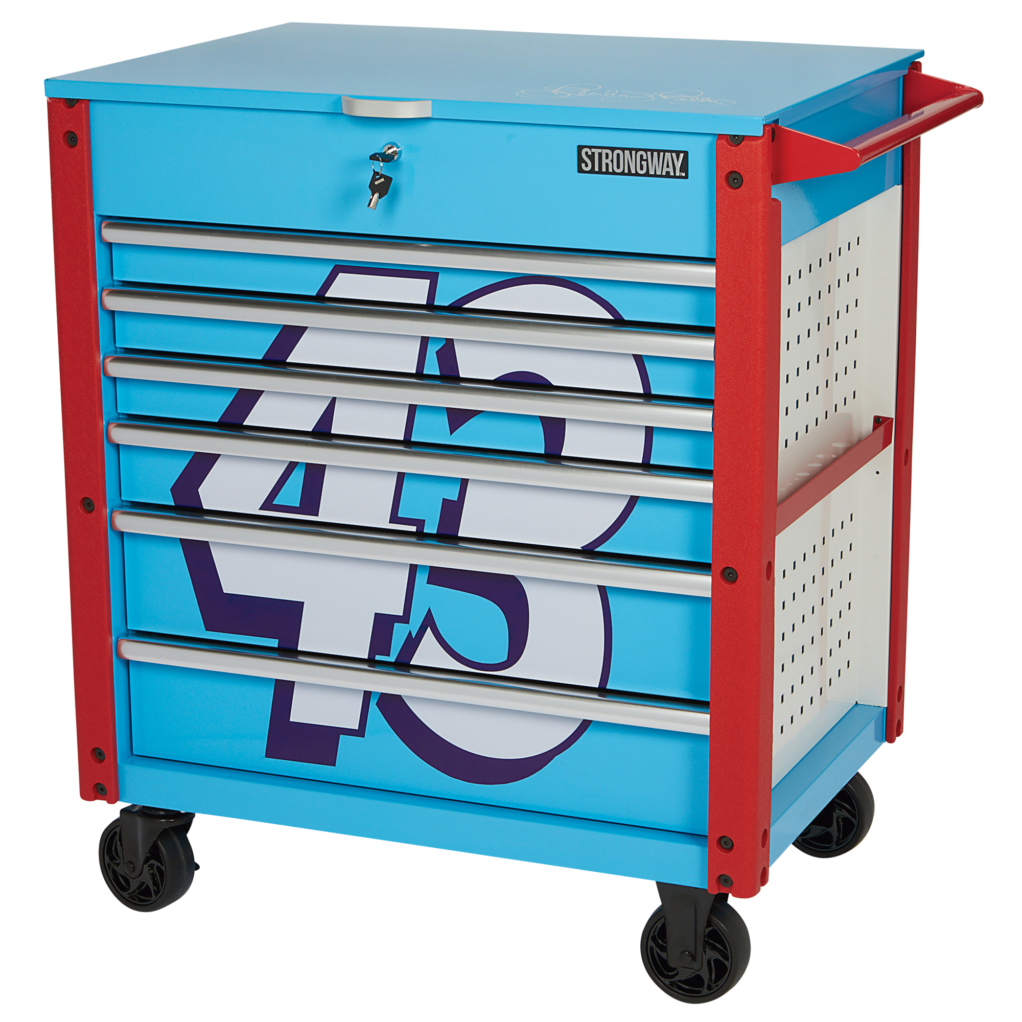 Strongway Richard Petty Limited Edition 6-Drawer Service Cart, 34in., 1100-Lb. Capacity